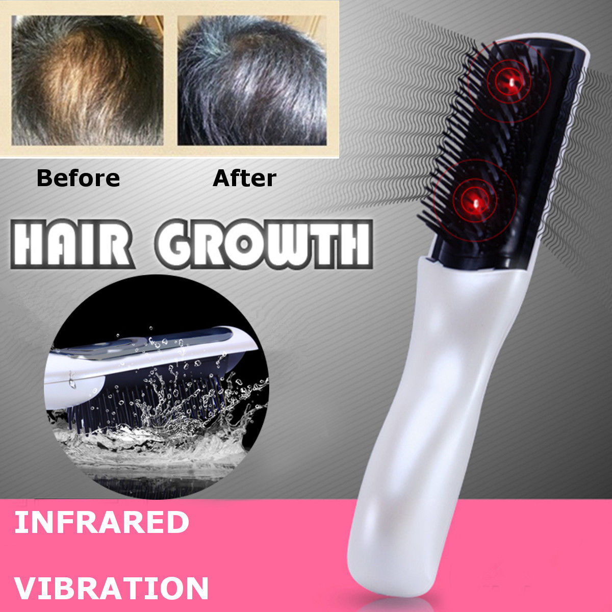Infrared Hair Brush with Herbal Hair Accelerator